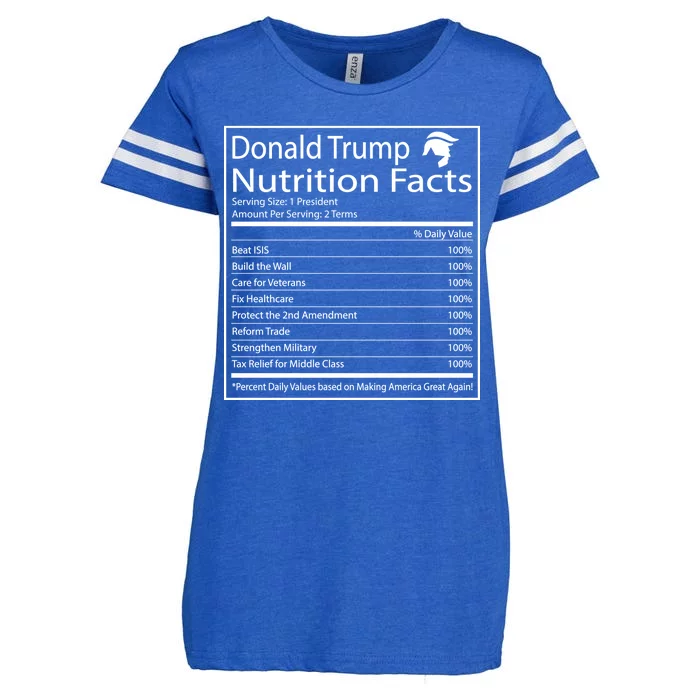 Trump Nutrition Facts Make America Great Enza Ladies Jersey Football T-Shirt