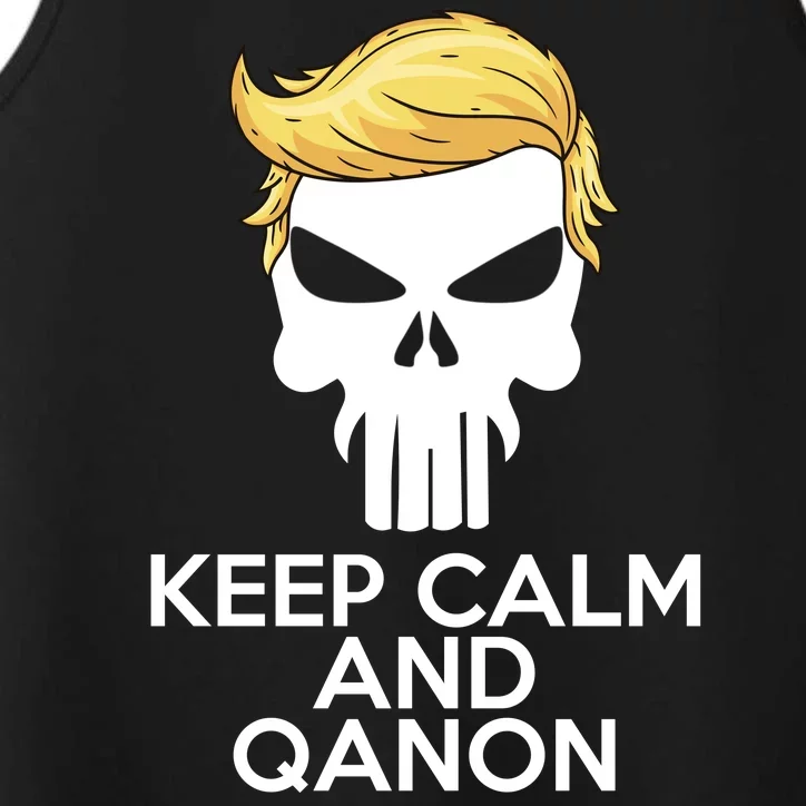 Trump Punisher Skull Keep Calm And Qanon Performance Tank