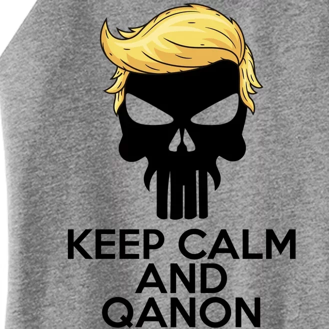 Trump Punisher Skull Keep Calm And Qanon Women’s Perfect Tri Rocker Tank