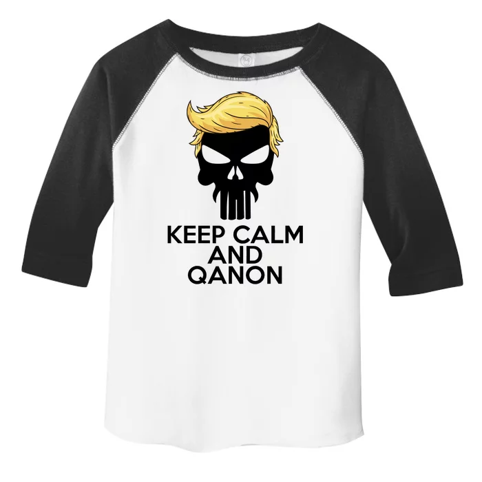 Trump Punisher Skull Keep Calm And Qanon Toddler Fine Jersey T-Shirt