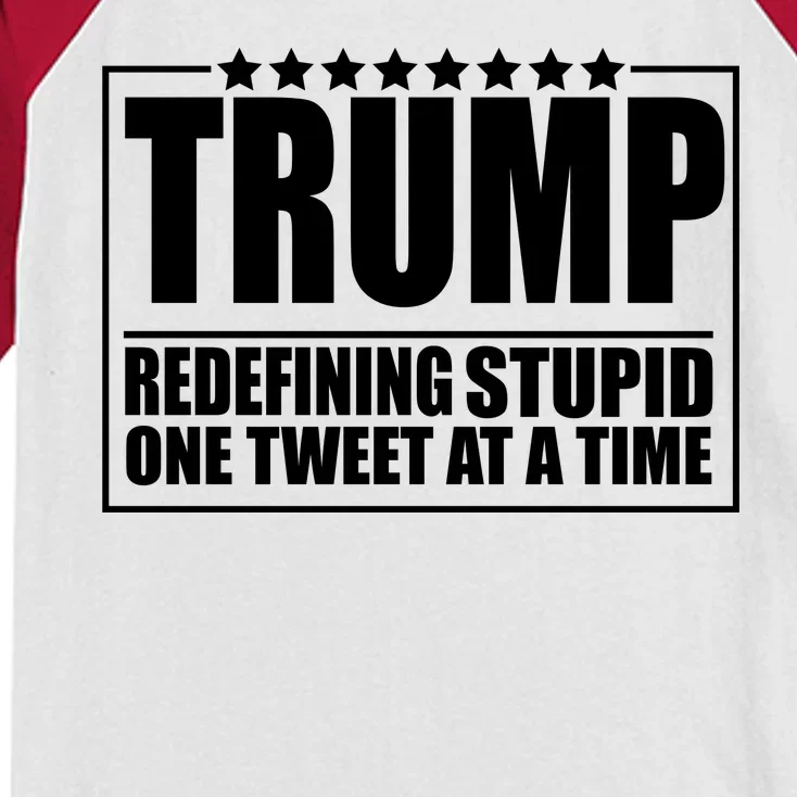 Trump Redefing Stupid One Tweet At A Time Kids Colorblock Raglan Jersey