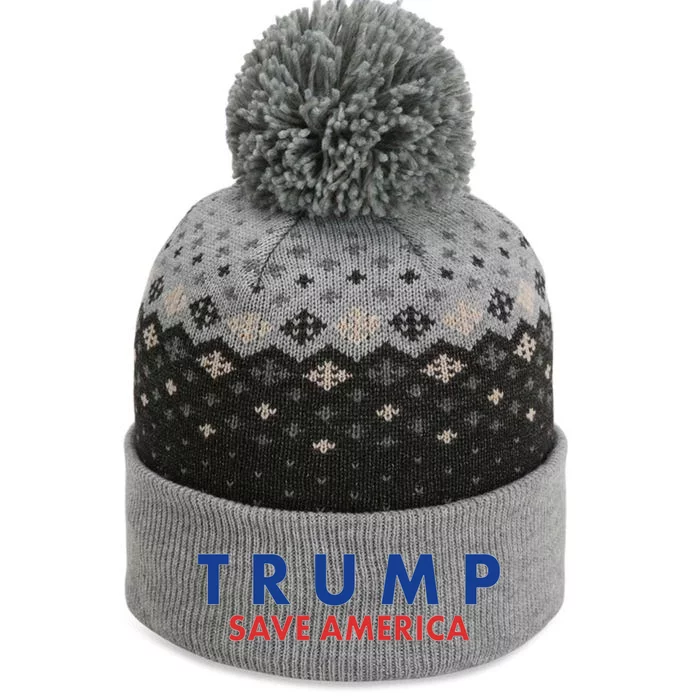 Trump Save American Logo The Baniff Cuffed Pom Beanie