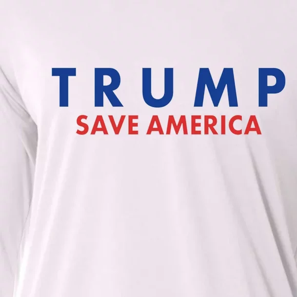 Trump Save American Logo Cooling Performance Long Sleeve Crew