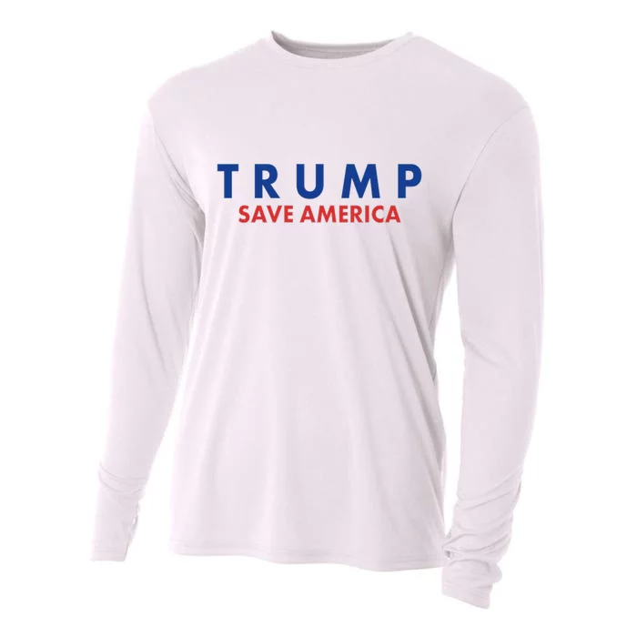 Trump Save American Logo Cooling Performance Long Sleeve Crew