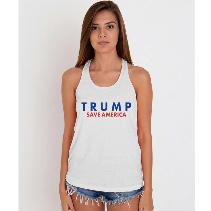 Trump Save American Logo Women's Knotted Racerback Tank