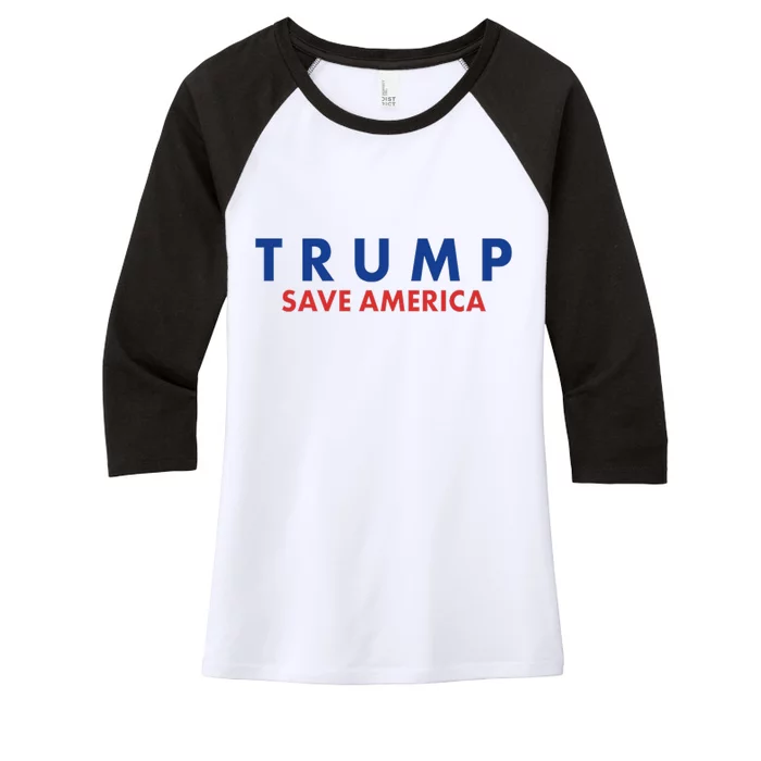 Trump Save American Logo Women's Tri-Blend 3/4-Sleeve Raglan Shirt