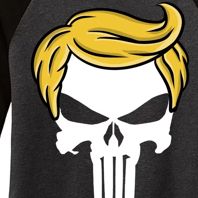 Trump Skull Women's Tri-Blend 3/4-Sleeve Raglan Shirt