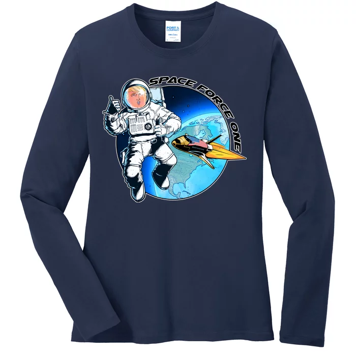 Trump Space Force One Ladies Long Sleeve Shirt