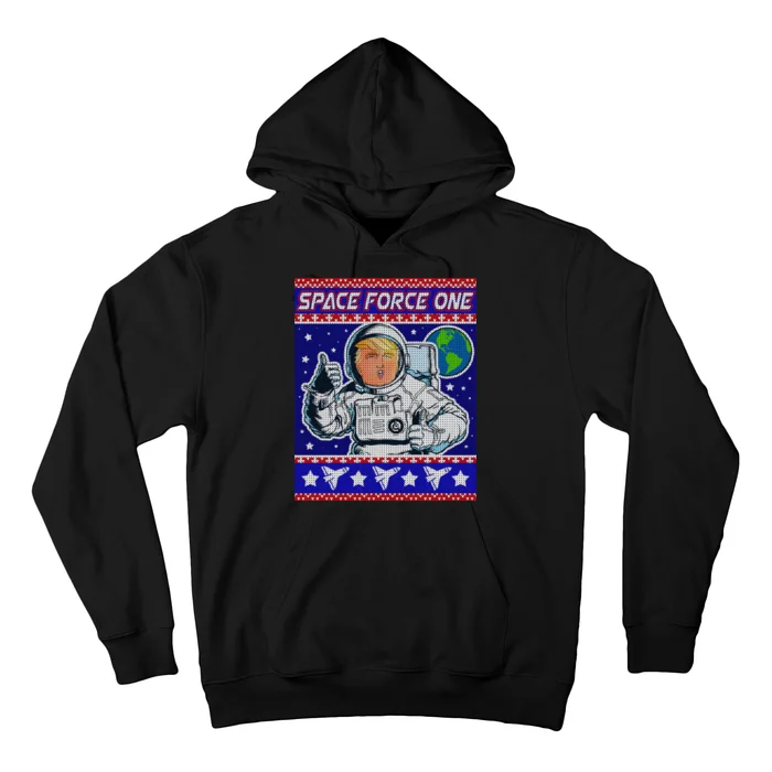 Trump Space Force One Ugly Christmas Hoodie