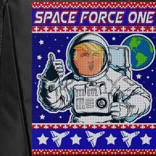 Trump Space Force One Ugly Christmas City Backpack