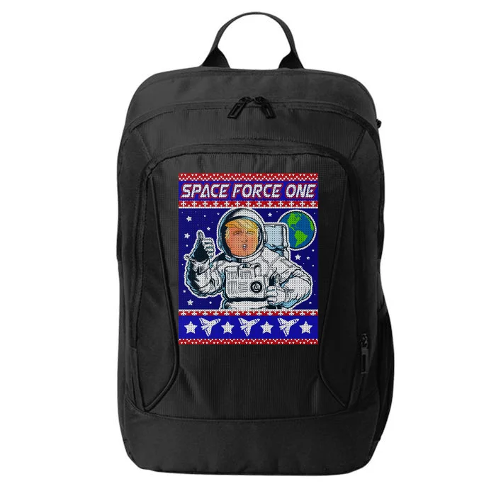 Trump Space Force One Ugly Christmas City Backpack