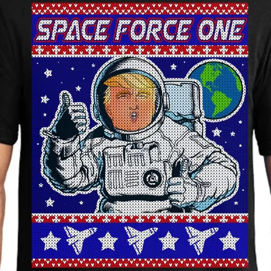 Trump Space Force One Ugly Christmas Pajama Set