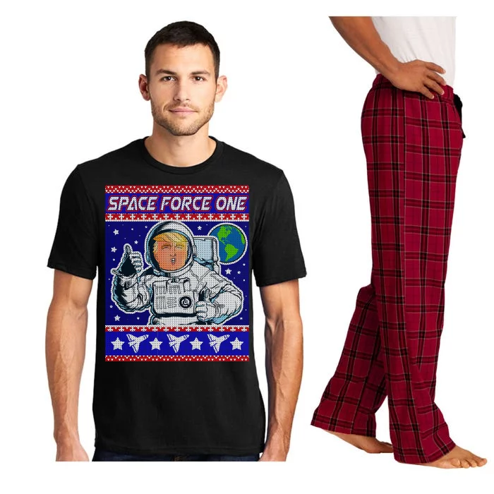 Trump Space Force One Ugly Christmas Pajama Set