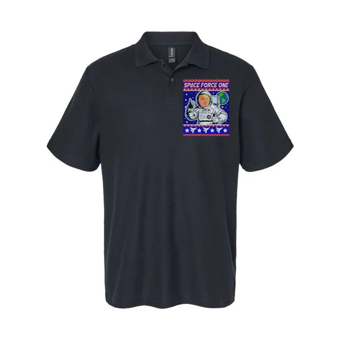 Trump Space Force One Ugly Christmas Softstyle Adult Sport Polo