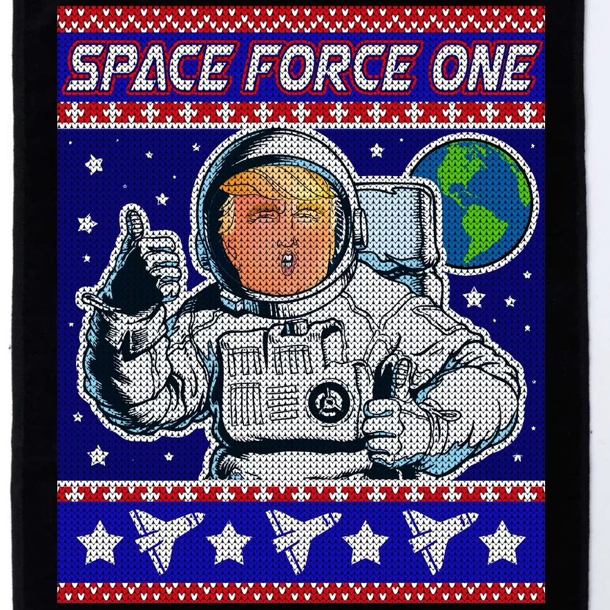 Trump Space Force One Ugly Christmas Platinum Collection Golf Towel