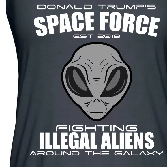 Trump Space Force Team Fight Illegal Aliens Ladies Essential Flowy Tank