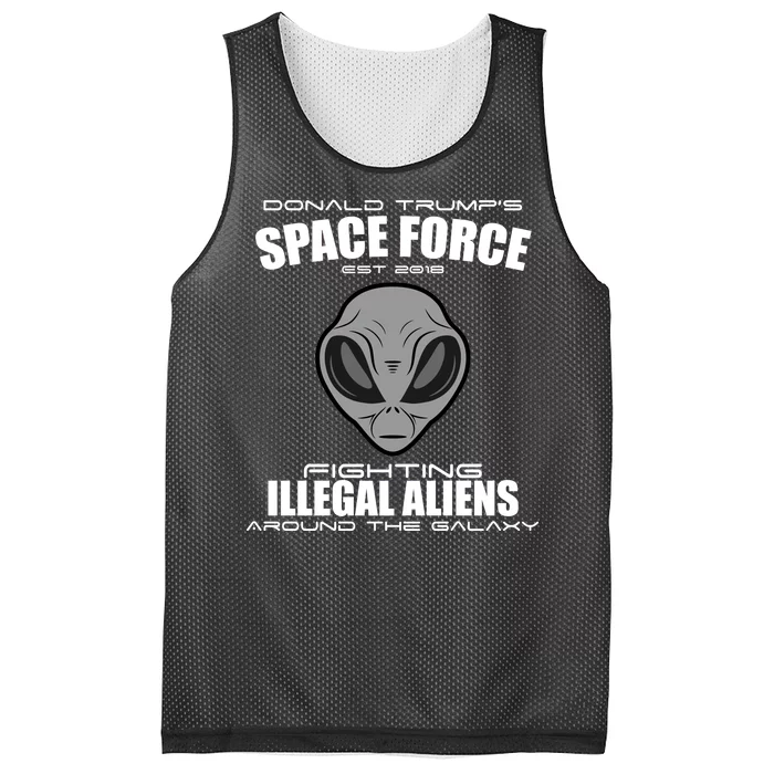 Trump Space Force Team Fight Illegal Aliens Mesh Reversible Basketball Jersey Tank