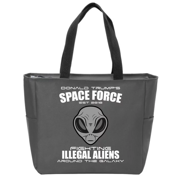 Trump Space Force Team Fight Illegal Aliens Zip Tote Bag