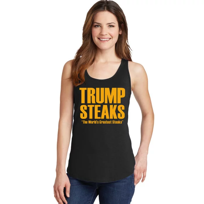 Trump Steaks President Donald Political Election Funny Humor Ladies Essential Tank