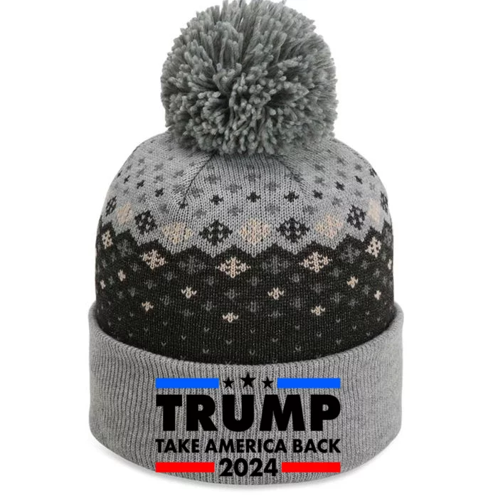 Trump Take America Back 2024 Election Logo The Baniff Cuffed Pom Beanie