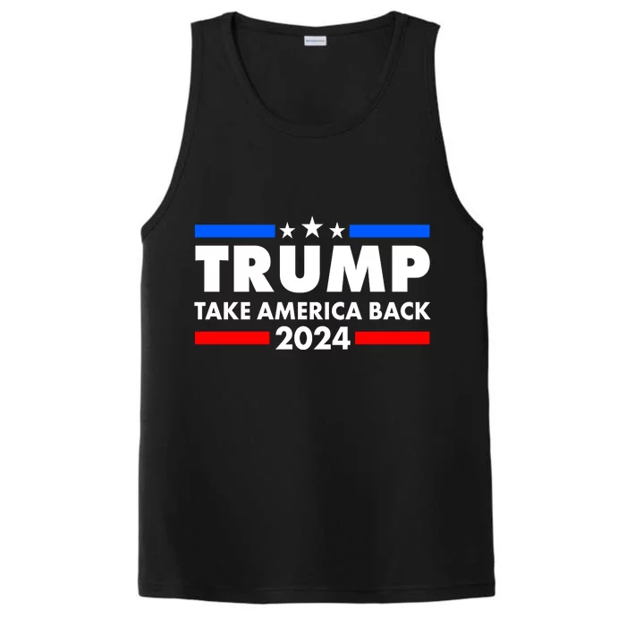 Trump Take America Back 2024 Election Logo Performance Tank