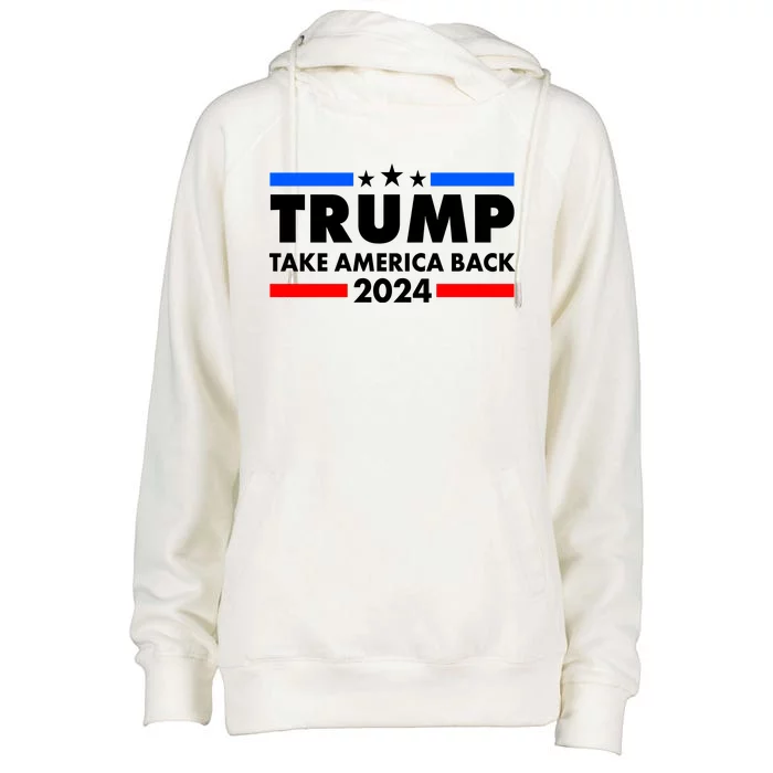 Trump Take America Back 2024 Election Logo Womens Funnel Neck Pullover Hood