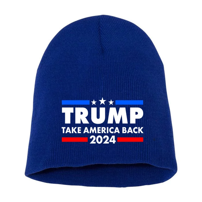 Trump Take America Back 2024 Election Logo Short Acrylic Beanie