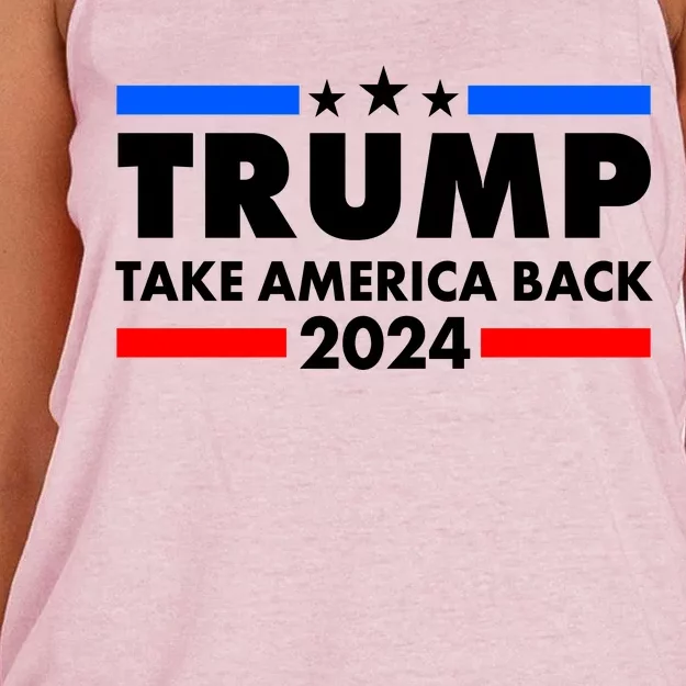 Trump Take America Back 2024 Election Logo Women's Knotted Racerback Tank