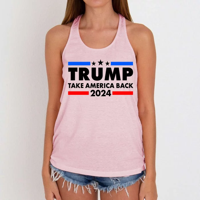 Trump Take America Back 2024 Election Logo Women's Knotted Racerback Tank