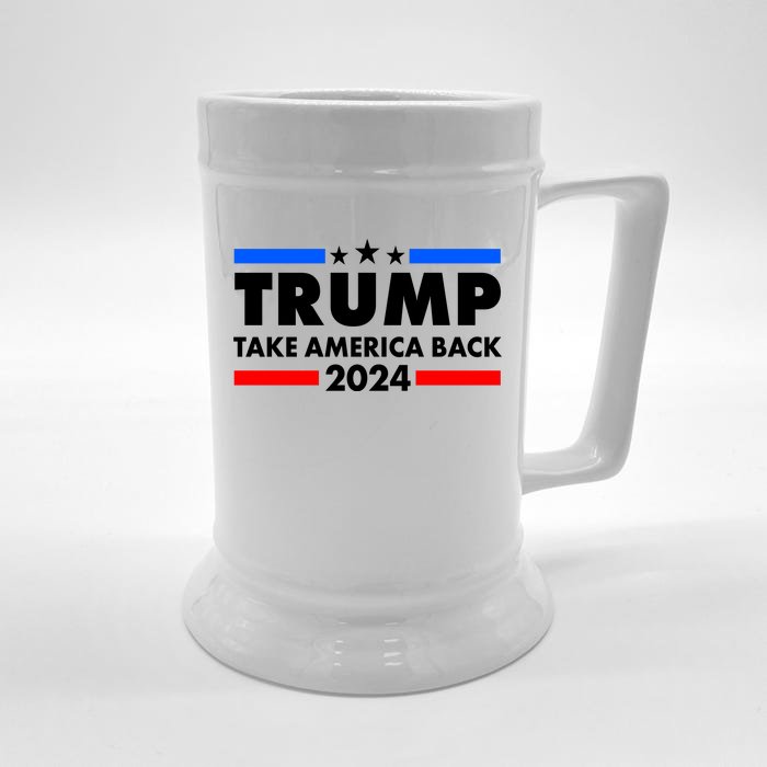 Trump Take America Back 2024 Election Logo Front & Back Beer Stein