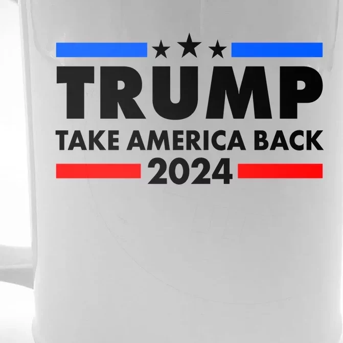 Trump Take America Back 2024 Election Logo Front & Back Beer Stein