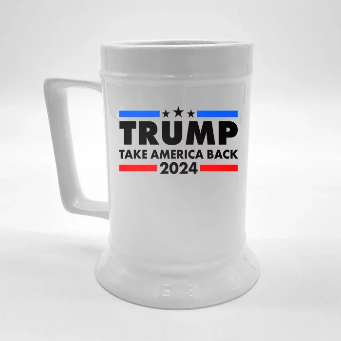 Trump Take America Back 2024 Election Logo Front & Back Beer Stein