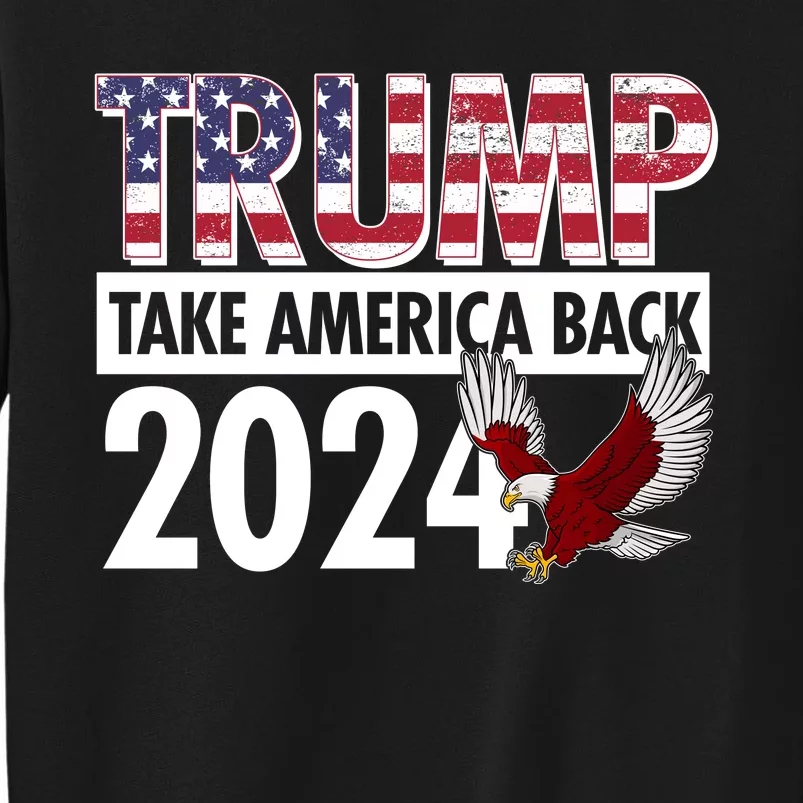 Trump Take America Back 2024 USA Flag Eagle Sweatshirt