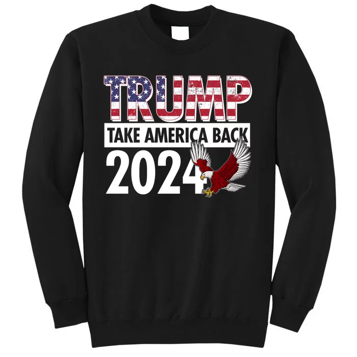 Trump Take America Back 2024 USA Flag Eagle Sweatshirt