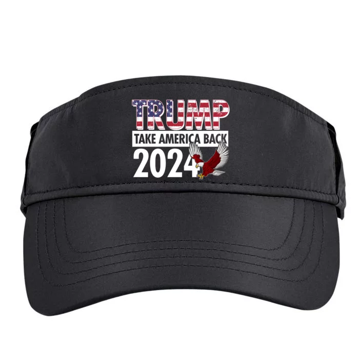 Trump Take America Back 2024 USA Flag Eagle Adult Drive Performance Visor