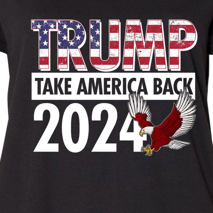Trump Take America Back 2024 USA Flag Eagle Women's Plus Size T-Shirt