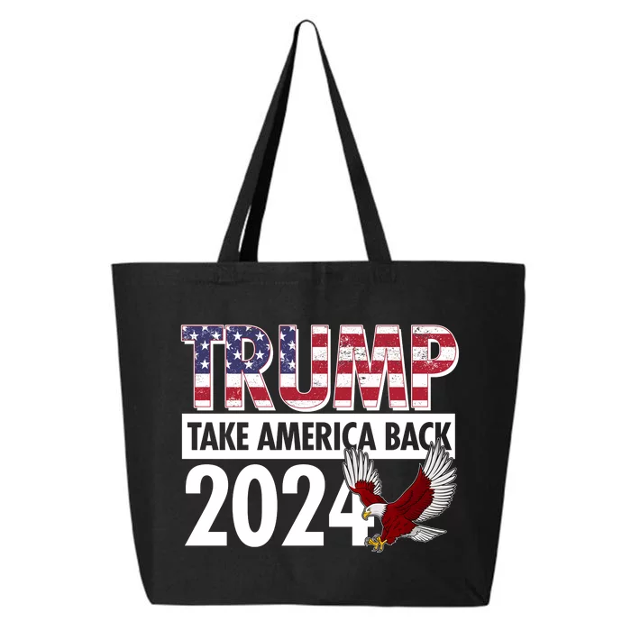 Trump Take America Back 2024 USA Flag Eagle 25L Jumbo Tote