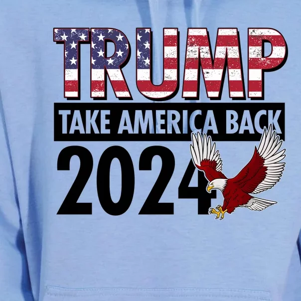 Trump Take America Back 2024 USA Flag Eagle Unisex Surf Hoodie