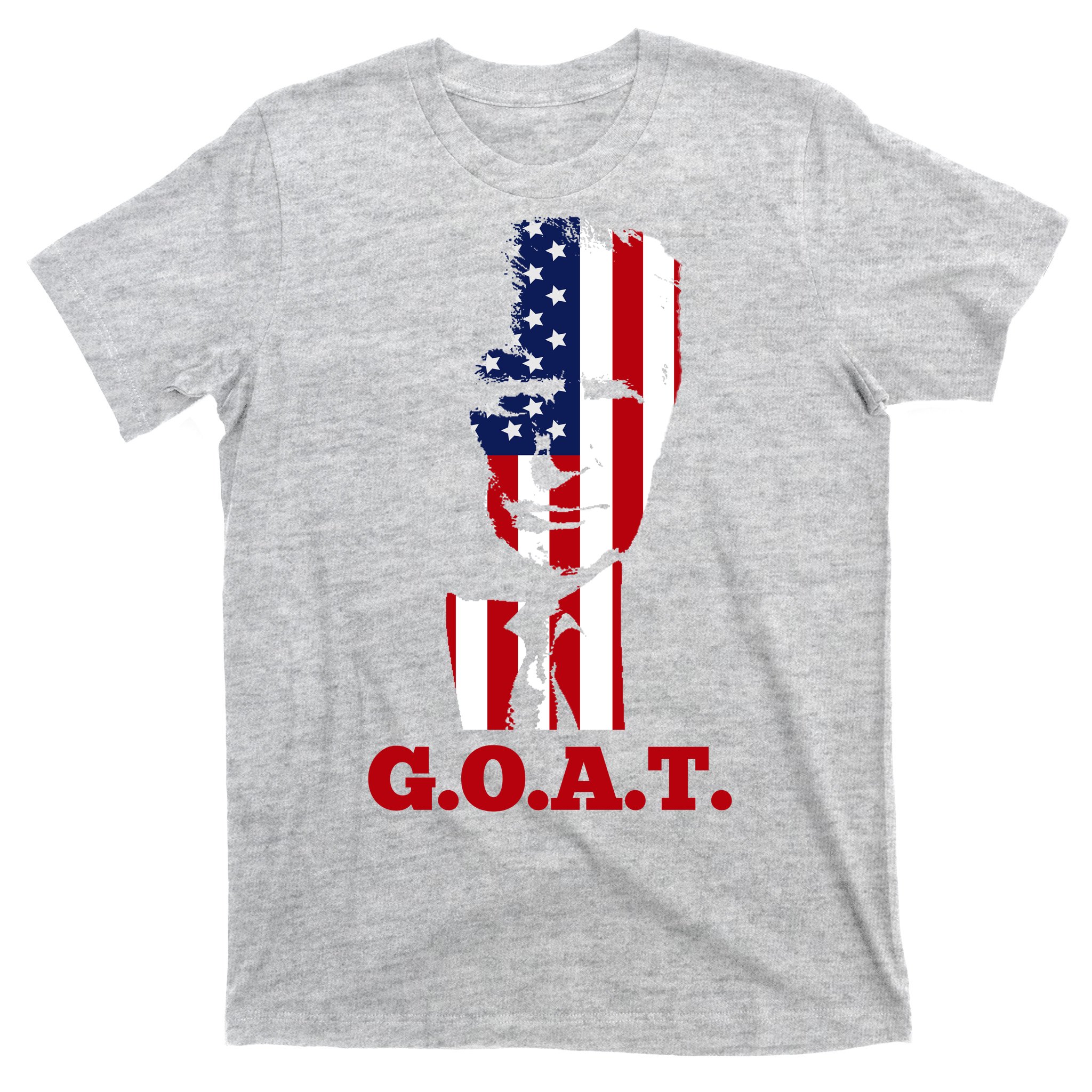 Trump American Flag GOAT T-Shirt Back Design l Unisex Jersey Short Sleeve Tee l Bella Canvas