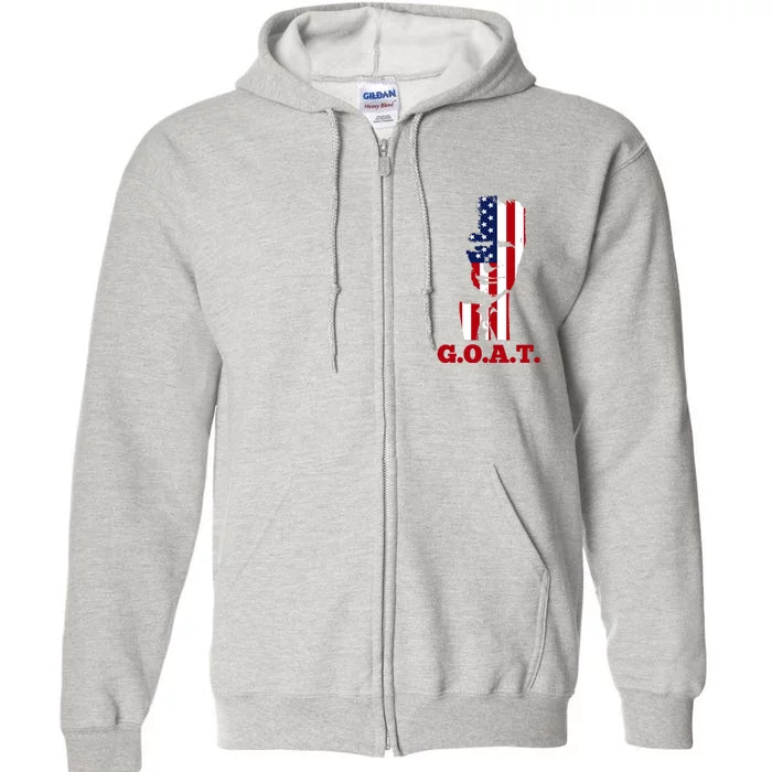 Trump USA Flag GOAT Full Zip Hoodie