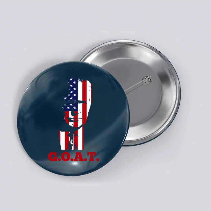 Trump USA Flag GOAT Button