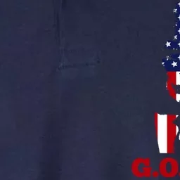 Trump USA Flag GOAT Softstyle Adult Sport Polo