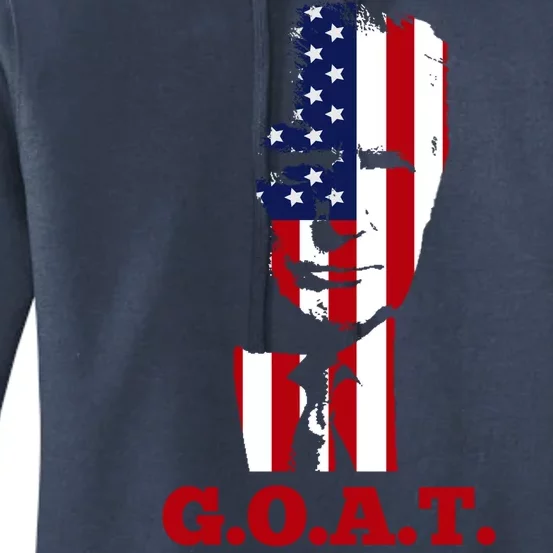 Trump USA Flag GOAT Women's Pullover Hoodie