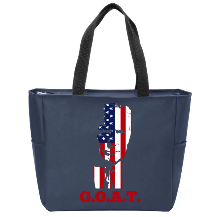 Trump USA Flag GOAT Zip Tote Bag