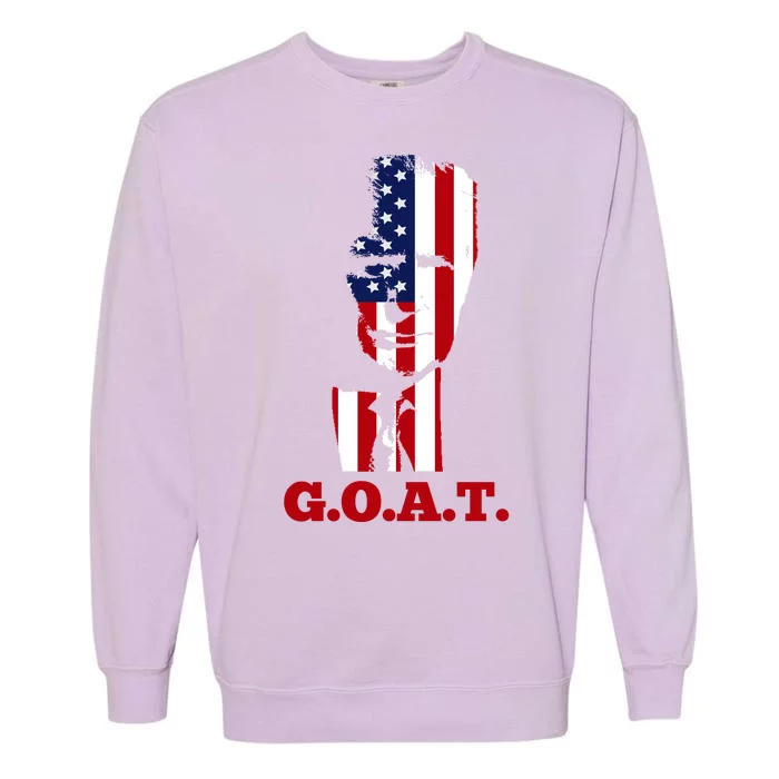 Trump USA Flag GOAT Garment-Dyed Sweatshirt