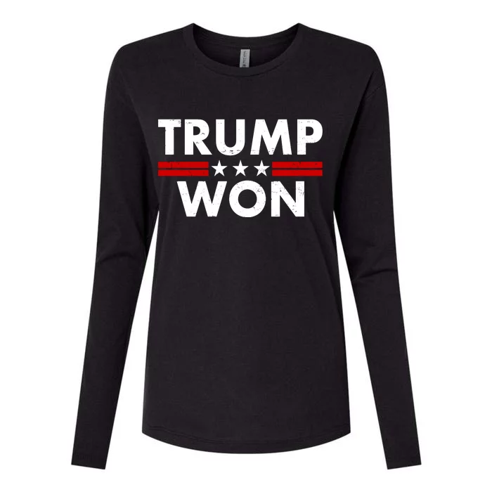 Trump Won 2021 Election Pro Trump Womens Cotton Relaxed Long Sleeve T-Shirt