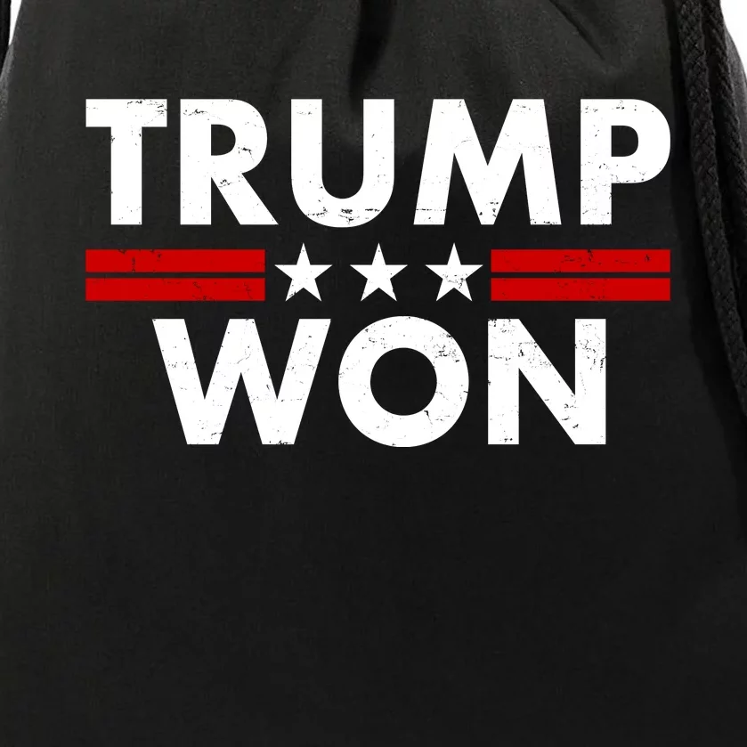 Trump Won 2021 Election Pro Trump Drawstring Bag