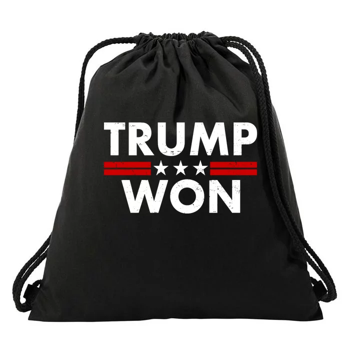 Trump Won 2021 Election Pro Trump Drawstring Bag