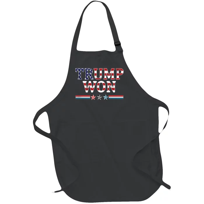 Trump Won American Flag Pro Republican Full-Length Apron With Pocket