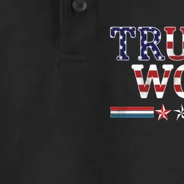 Trump Won American Flag Pro Republican Dry Zone Grid Performance Polo